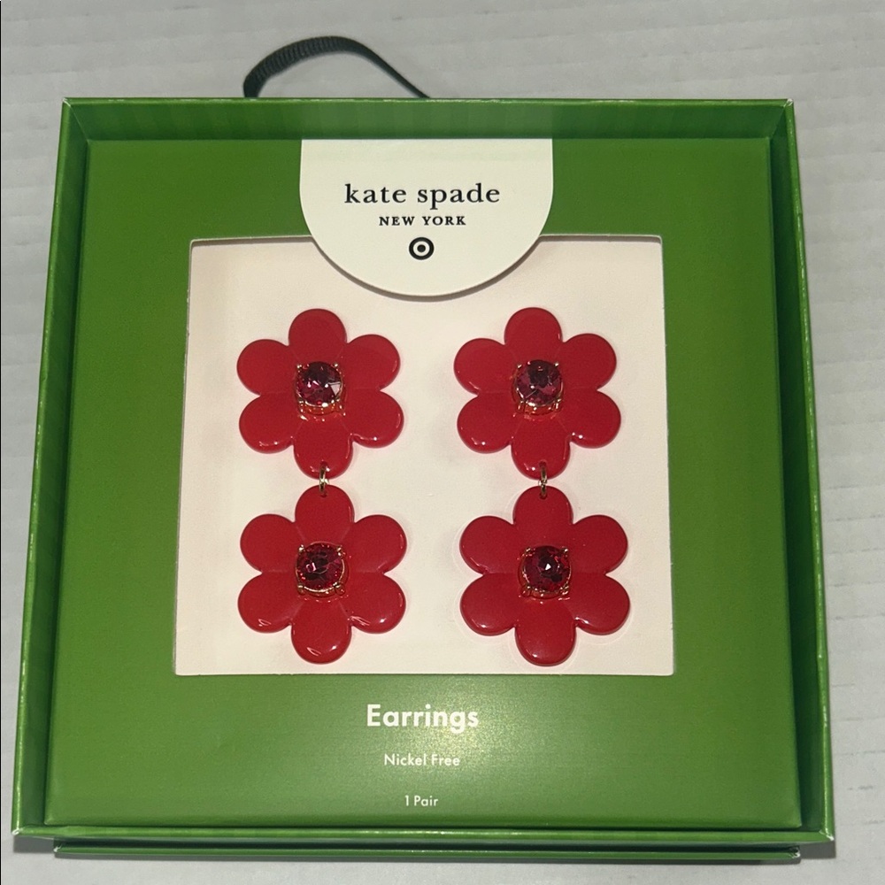 Kate Spade Cherry Red Flower Earrings